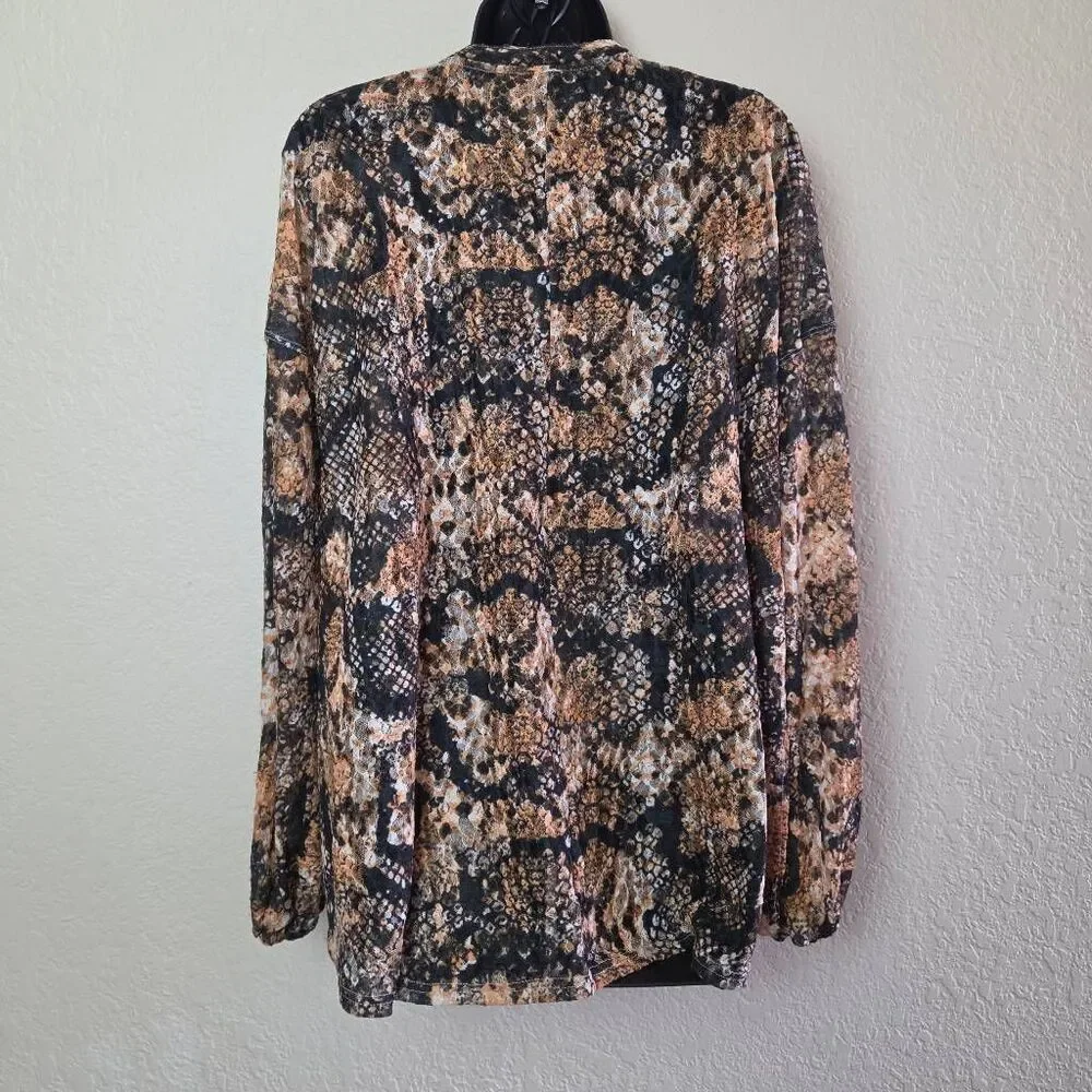 Free People Out For The Night Sheer Snakeskin Top